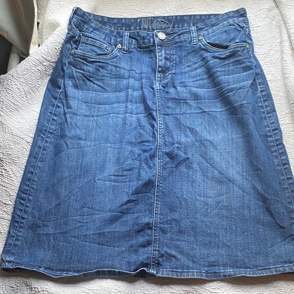 Kut from the Kloth Indigo A-Line Skirt